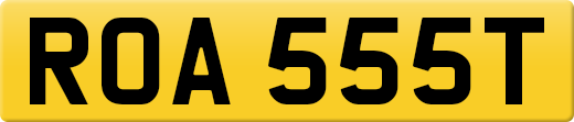 ROA 555T private number plate